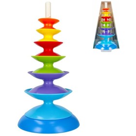 BAM BAM Baby Věž vzdělávací navlékací pyramida 35cm pro miminko plast