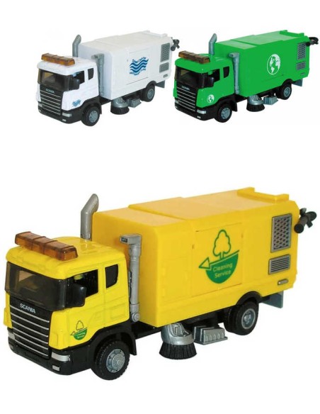 MAC TOYS Vozidlo úklidové Scania 1:48 kovové auto 3 druhy v krabici