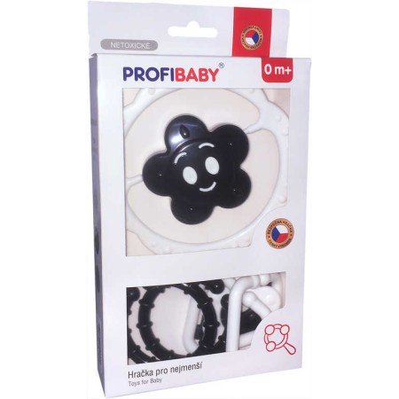 PROFIBABY Baby chrastítko kytička s tvary pro miminko v krabici