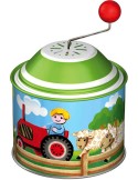 LENA Skříňka hrající Farma 8cm retro mlýnek na kličku s melodií kov