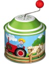 LENA Skříňka hrající Farma 8cm retro mlýnek na kličku s melodií kov