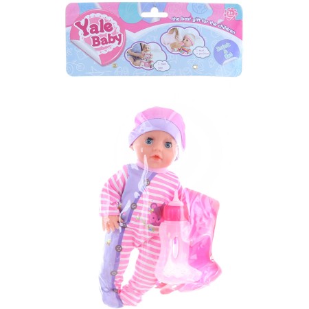 Miminko 27cm čůrací panenka set s kojeneckými doplňky 4ks tvrdé tělíčko