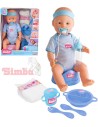 SIMBA New Born Baby panenka miminko chlapeček 43cm pije čůrá set s doplňky