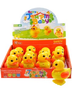 Kachnička skákací natahovací na klíček 8cm otáčecí hlavička plast