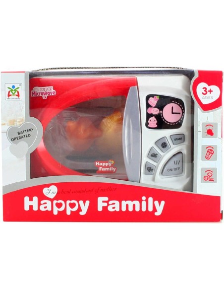 Mikrovlnná trouba dětská 18cm set s potravinami na baterie Světlo Zvuk plast