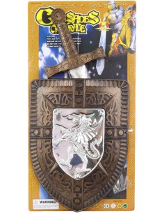 Rytíř set dětský meč + štít plast na kartě