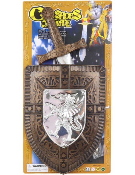 Rytíř set dětský meč + štít plast na kartě