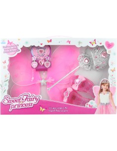 KARNEVAL Malá princezna set křídla s korunkou a doplňky v krabici