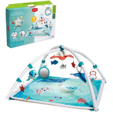 TINY LOVE Baby hrací deka s hrazdou Oceán na baterie Světlo Zvuk pro miminko