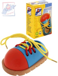 WOODY DŘEVO Botička šněrovací zavazovací *DŘEVĚNÉ HRAČKY*