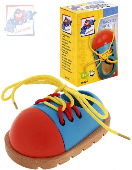 WOODY DŘEVO Botička šněrovací zavazovací *DŘEVĚNÉ HRAČKY*