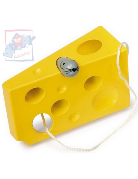 WOODY DŘEVO Provlékadlo "Sýr s myškou" * DŘEVĚNÉ HRAČKY *