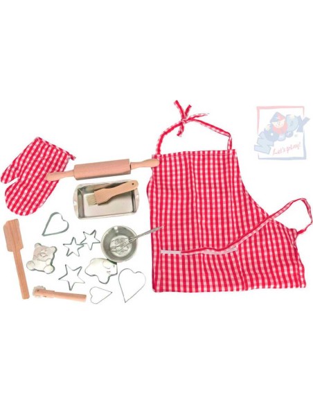 WOODY Sada pečící se zástěrou a tvořítky *DŘEVĚNÉ HRAČKY*