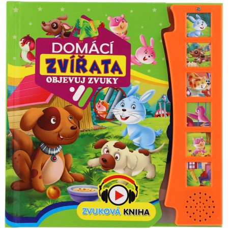 Knížka zvuková Domácí zvířata 19x20cm na baterie Zvuk