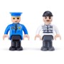 WOODY DŘEVO Auto Policie CZ set s vagonkem a 2 figurkami doplněk k vláčkodráze