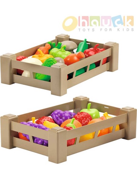 ECOIFFIER Přepravka set bedýnka s ovocem / zeleninou baby 2 druhy plast