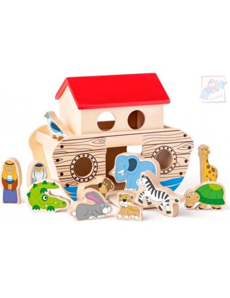 WOODY DŘEVO Noemova archa herní set loď se zvířátky *DŘEVĚNÉ HRAČKY*