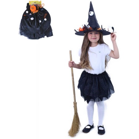 KARNEVAL Šaty halloween čarodějnice sukýnka tutu + klobouk KOSTÝM