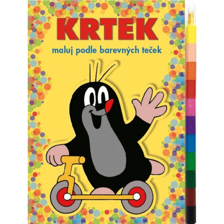 AKIM Maluj podle barevných teček Krtek (Krteček) II. omalovánky s voskovkami