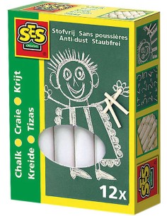 SES CREATIVE Křídy bílé kulaté set 12ks v krabici