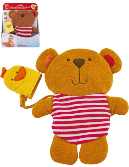 HAPE Baby žínka na umývání medvídek s kačenkou do vany na koupání
