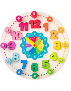 WOODY DŘEVO Hodiny didaktické 31cm s počítáním *DŘEVĚNÉ HRAČKY*