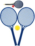 LORI 227 Set na soft tenis 2 modré rakety a míček 2 barvy plast