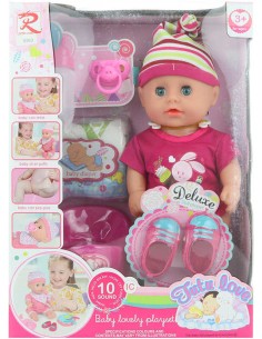 Panenka miminko 30cm pije čůrá set s plínkami a nočníkem na baterie Zvuk