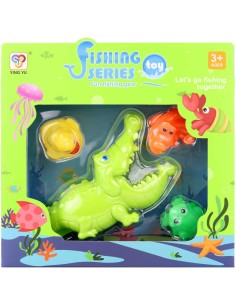 Hra Malý rybář set krokodýl + 3 zvířátka na lovení do vany do vody