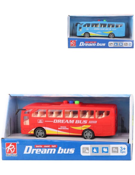 Autobus Dream Bus 17cm na baterie Světlo Zvuk 2 barvy v krabici