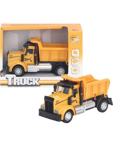 Auto nákladní 14cm žlutá sklápěčka na baterie Světlo Zvuk v krabici