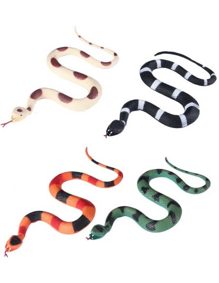 Zvířátko had pruhovaný 27cm gumové 4 barvy