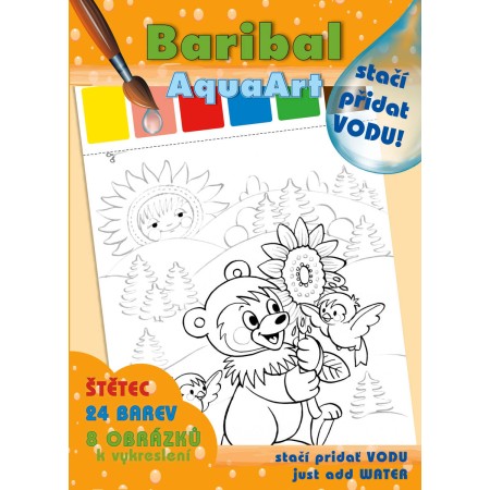 AKIM Omalovánky Stačí přidat vodu! Méďa Baribal set s barvami a štětcem