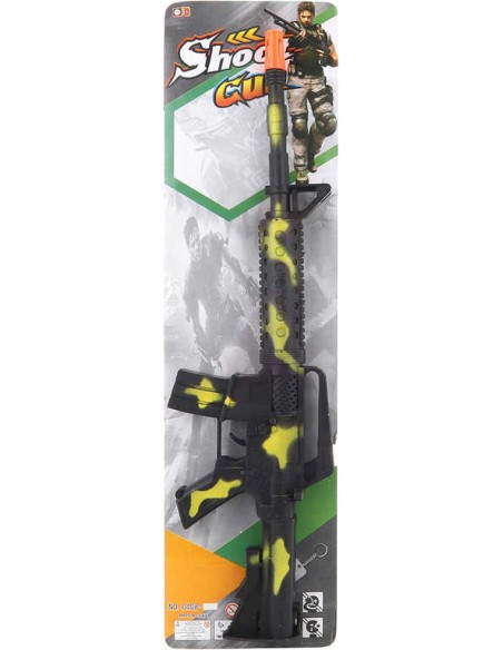 Samopal vojenský maskáčový 46cm dětská zbraň klapací plast na kartě