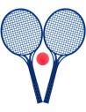 LORI 227 Set na soft tenis 2 modré rakety a míček 2 barvy plast