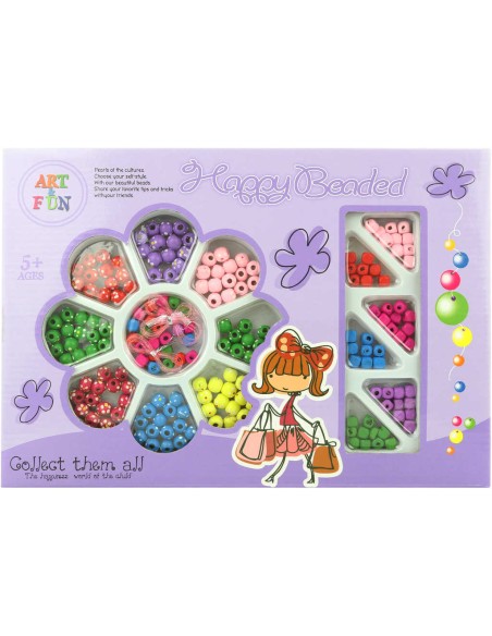 DŘEVO Korálky barevné navlékací set s provázky *DŘEVĚNÉ HRAČKY*