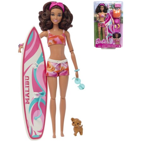 MATTEL BRB Panenka Barbie surfařka herní set s doplňky v krabici