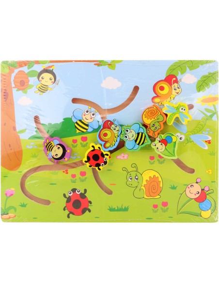 DŘEVO Bludiště dřevěné se zvířátky 30x23cm *DŘEVĚNÉ HRAČKY*