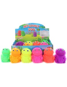 Zvířátko strečové střapatá gumová příšerka na baterie Světlo 6 barev