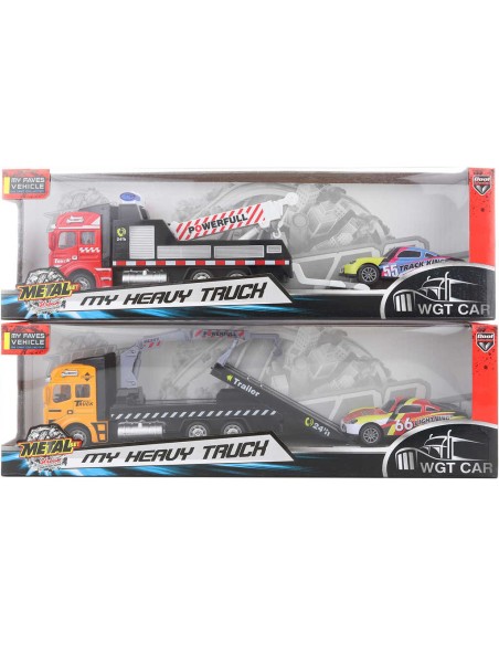 Auto odtahová služba na baterie herní set s autíčkem Světlo Zvuk 2 druhy kov