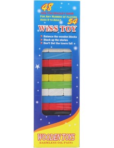 Hra DŘEVO Věž Jenga barevná malá 48 dílků *SPOLEČENSKÉ HRY*