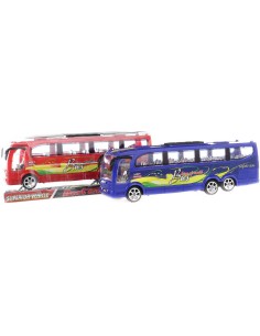 Autobus plastový zájezdový na setrvačník 25cm 2 barvy blister