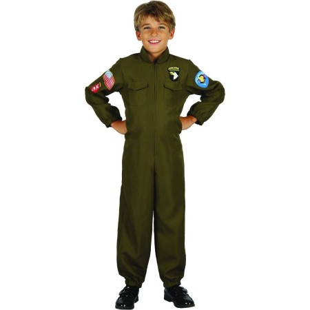 KARNEVAL Šaty vojenský pilot vel.M (120-130cm) 5-9 let *KOSTÝM*