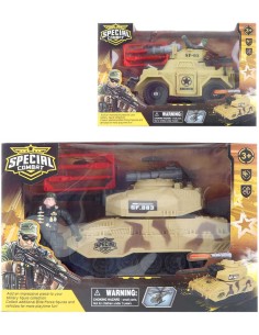 Vojenská sada obrněné army vozidlo s figurkou s funkčním dělem 2 druhy plast