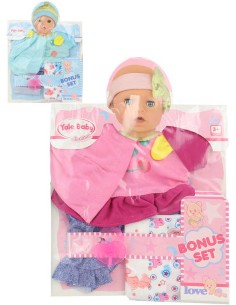 Oblečení pro panenku 40cm set s plínkami a dudlíkem 2 barvy