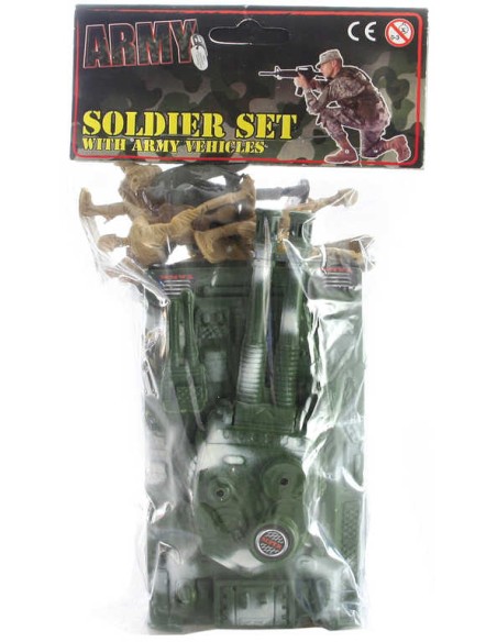 Vojenská army sada figurky vojáci + tank 18cm v sáčku plast