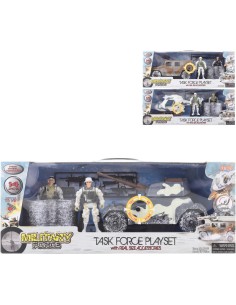 Vojenská army sada 2 vojáci s vozidlem / vrtulníkem na baterie Světlo Zvuk 3 druhy