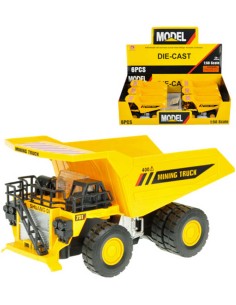 Auto nákladní kovové 16cm žlutá sklápěčka 1:50 na baterie světlo zvuk