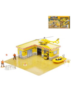 Stavební puzzle set 33ks + 2 auta kov 11-17cm s doplňky v krabičce