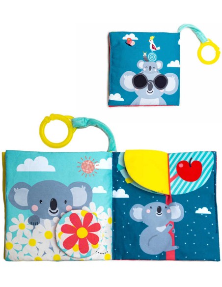 TAF TOYS Baby knížka textilní s aktivitami Kde je Joey? pro miminko